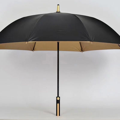 Persoonlijke paraplu's van goud gecoate stoffen met semi-automatische bediening en gouden handvat