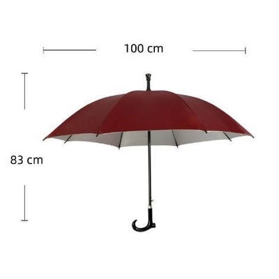 108 cm open doorsnede rechte paraplu cum wandelstok met reflecterend patroon keuze