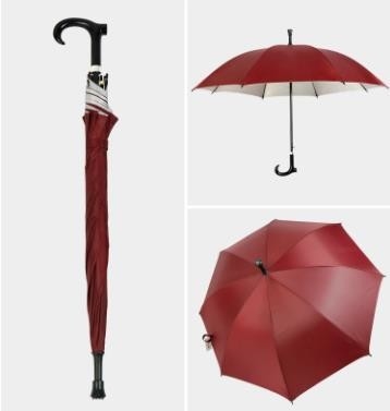 108 cm open doorsnede rechte paraplu cum wandelstok met reflecterend patroon keuze