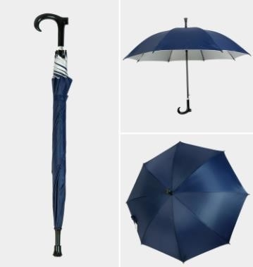 108 cm open doorsnede rechte paraplu cum wandelstok met reflecterend patroon keuze