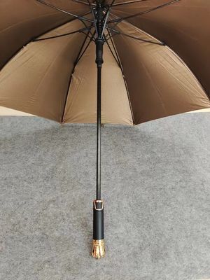 Goud en zwart bekleed recht auto open paraplu Custom prints voor zakelijke cadeautjes