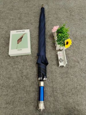 Goud en zwart bekleed recht auto open paraplu Custom prints voor zakelijke cadeautjes