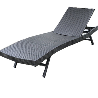 Outdoor Rattan Lounge Chair Opvouwbaar Balkon Leunbed voor villa en zwembad Poo