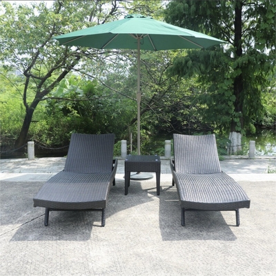 Outdoor Rattan Lounge Chair Opvouwbaar Balkon Leunbed voor villa en zwembad Poo