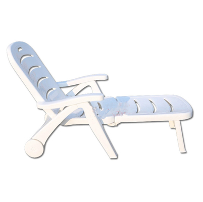 Witte rattan patio lounge stoel opvouwbaar ligbed voor appartementen balkon en villa