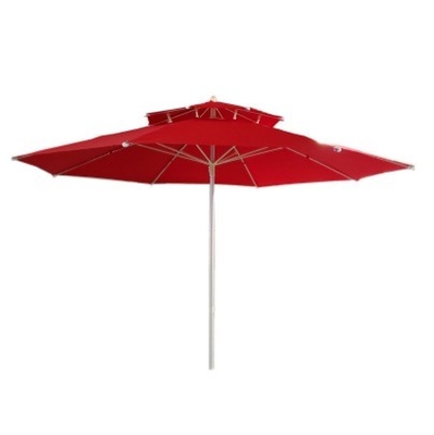 Buitenmeubilair 2,5 m Double Top Fiber Umbrella voor zonbescherming en winddichtheid