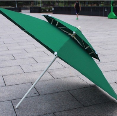 Buitenmeubilair 2,5 m Double Top Fiber Umbrella voor zonbescherming en winddichtheid