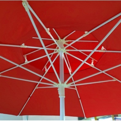 Buitenmeubilair 2,5 m Double Top Fiber Umbrella voor zonbescherming en winddichtheid