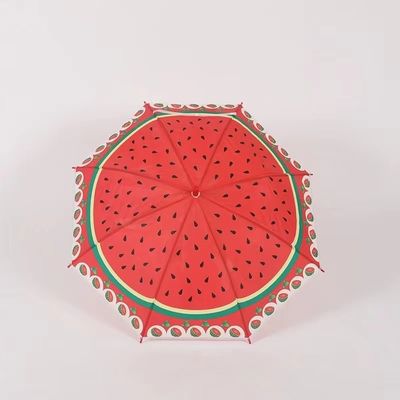 Gekrompen handvat rechte vrucht afdruk kinder paraplu creatief ontwerp voor kindercadeau