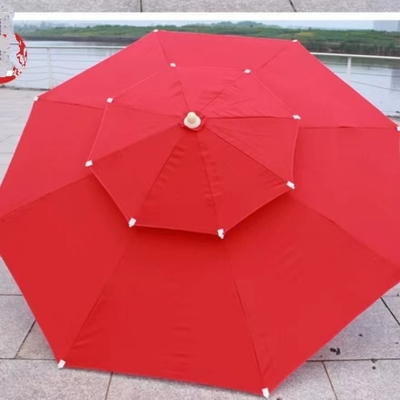 Buitenmeubilair 2,5 m Double Top Fiber Umbrella voor zonbescherming en winddichtheid