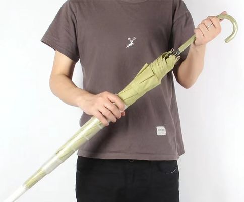 Reizigersbedrijf Rechte paraplu met anti-druppel plastic mouwdoek J Stick Handle