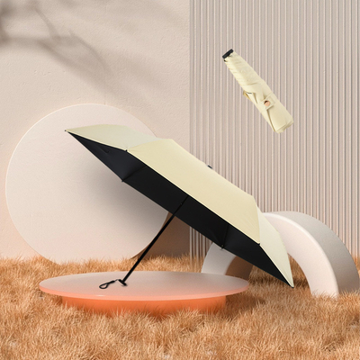 Pongee Materiaal 5K 19 inch Japanse Drievoudige Opvouwbare Paraplu voor Regen en Zon Bescherming