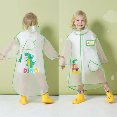 Eénpersoons regenbekleding kleine dinosaurus cartoon poncho voor basisschoolleerlingen