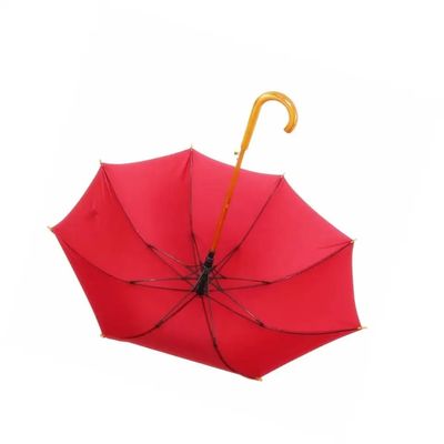 Automatisch open lange glasvezel raam stick paraplu met houten handvat en custom design
