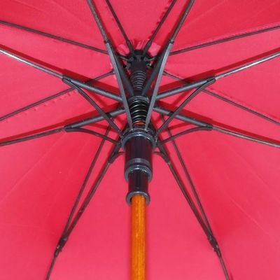 Automatisch open lange glasvezel raam stick paraplu met houten handvat en custom design