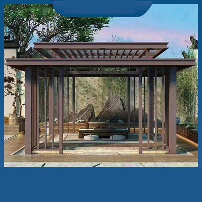 Op maat gemaakte villa binnenplaats schaduw Moderne glazen paviljoen met eenvoudig vierhoekig ontwerp