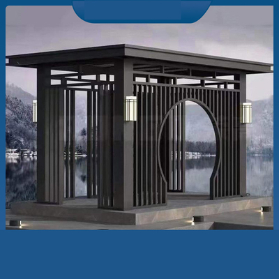 Op maat gemaakte villa binnenplaats schaduw Moderne glazen paviljoen met eenvoudig vierhoekig ontwerp