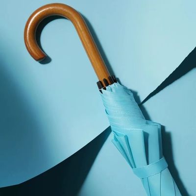 Zakelijk cadeau 8K 23 inch glasvezel frame rechte bot paraplu met een stuk handvat