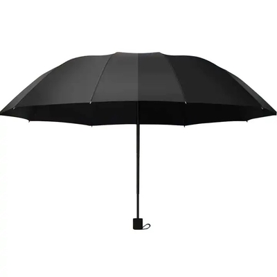 Custom Black Wood Aluminium Hand Commerciële Opvouwbare Paraplu met Minimalisme Stijl
