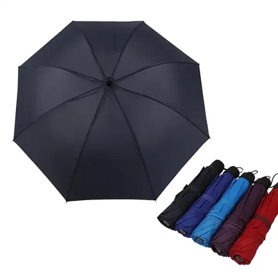 Custom Black Wood Aluminium Hand Commerciële Opvouwbare Paraplu met Minimalisme Stijl