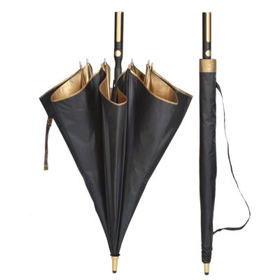 120cm Open Diameter X103 UV Protect Golden Coating Paraplu voor zaken en golfen