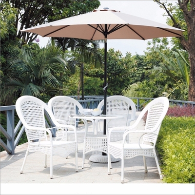 Plastic tips Houten strand patio Cafe Tuin zwembad Outdoor restaurant paraplu All in 1