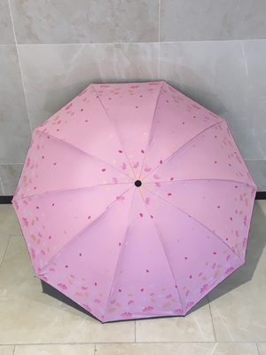 Kinderen All-in-One Sunny Peach Blossom Ginkgo Dubbele opvouwbare paraplu voor zonnebescherming