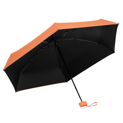 Goud metaal glasvezel ribben plat 6 been 6 vouw paraplu voor wind en regen bescherming