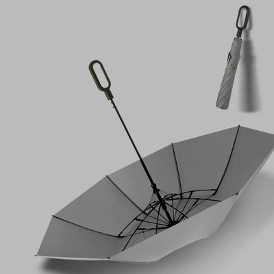 Versterkte windparaplu Logo 23&quot; Automatische vouwparaplu voor mannen met ringboei