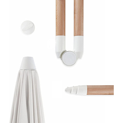 Persoonlijke afdruk Houten patio paraplu met tassel Customization van klant logo