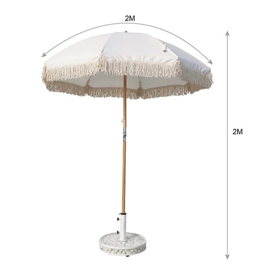 Aluminiumframe UV zonnebescherming buitenparasol tuin paraplu met aangepast logo en rand