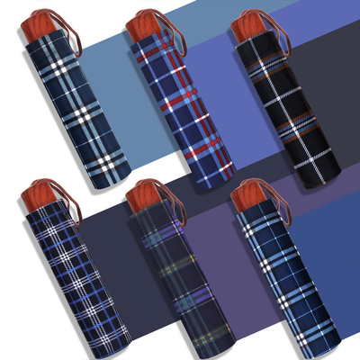 Reizigereed 65cm Drievoudig Plaid Par Paraplu Set Reclame met Logo Printing