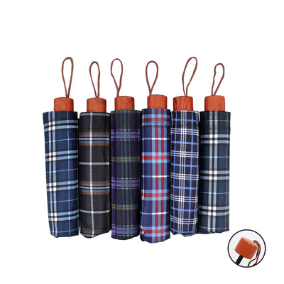 Reizigereed 65cm Drievoudig Plaid Par Paraplu Set Reclame met Logo Printing