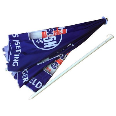 2.4 meter open diameter aangepast logo Pongee Beach paraplu voor buitenreclame