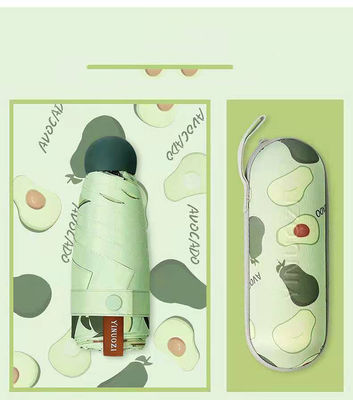 Op maat gemaakte 5 vouwbare Mini Pocket Paraplu Zonnebrandcrème UV Zonnebril Capsule Fruit Zonnebril