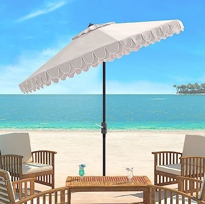 Minimalist Design Beach Umbrella 9 inch Zwart en Wit Auto Tilt voor Outdoor Collection