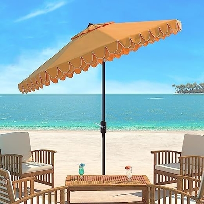 Minimalist Design Beach Umbrella 9 inch Zwart en Wit Auto Tilt voor Outdoor Collection