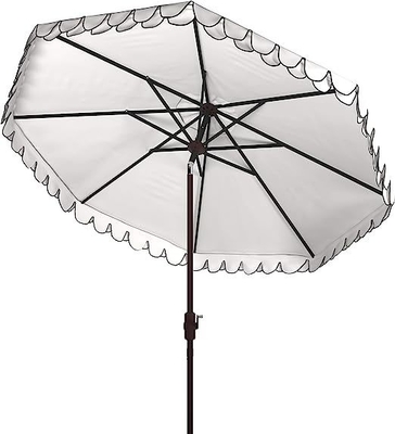Minimalist Design Beach Umbrella 9 inch Zwart en Wit Auto Tilt voor Outdoor Collection