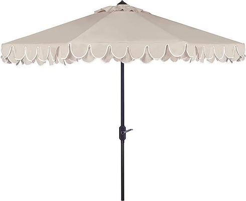 Plastic Tips Iris Fashion Line Auto Tilt Zwart en Wit 9 inch Kleine strand paraplu