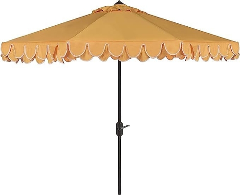 Paraplu Zwart en Wit 9 inch Outdoor Collection Line Auto Tilt Garden Sun Paraplu
