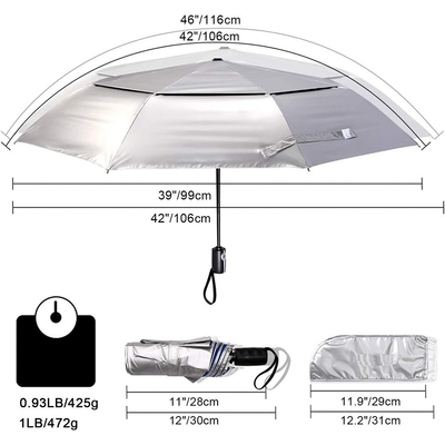 Dubbel ademend triple vouw paraplu eind reclame cadeau met polyester stof