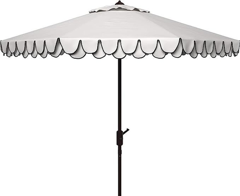 Paraplu Zwart en Wit 9 inch Outdoor Collection Line Auto Tilt Garden Sun Paraplu
