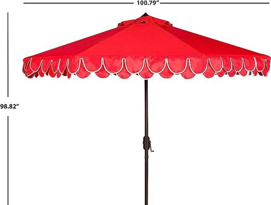 Paraplu Zwart en Wit 9 inch Outdoor Collection Line Auto Tilt Garden Sun Paraplu