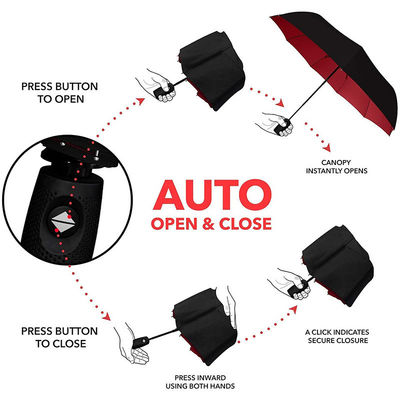 Goud gecoate legering schacht kwaliteit Automatische reclame cadeautjes Drie opvouwbare paraplu's