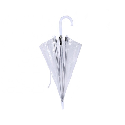 Partijgelegenheid semi-automatische plastic J-handvatsel paraplu met transparant doorzichtig luifel