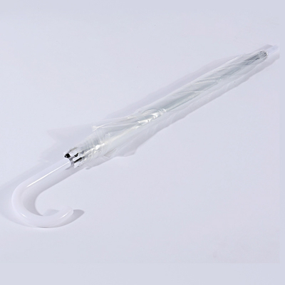 Partijgelegenheid semi-automatische plastic J-handvatsel paraplu met transparant doorzichtig luifel