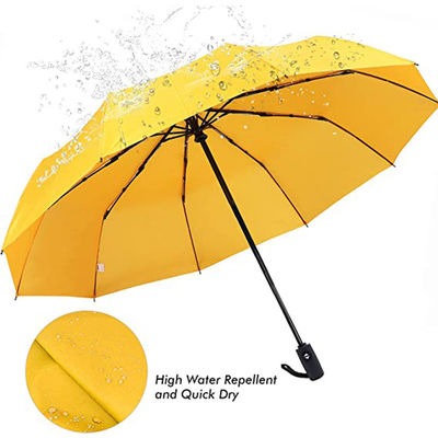 Gepersonaliseerd logo Drie secties vouwde paraplu Regen en zon Dual- Steel Shaft Design