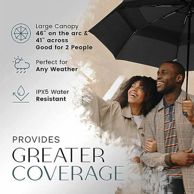 Custom Logo Dubbel vouwde paraplu Een klik Open Reizing paraplu voor reclame cadeau