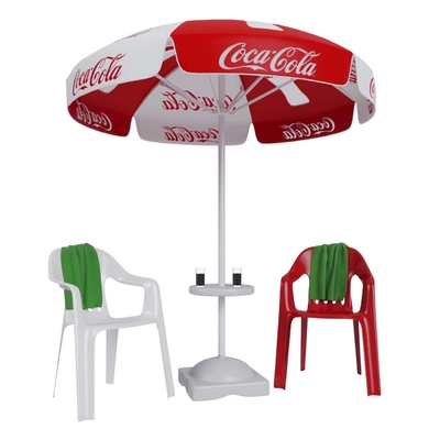 PP-bekerhouder en plastic bak accessoires voor outdoor strand paraplu in minimalistische stijl