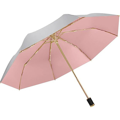 190T Nylon Stof Zonbeschermingsparaplu met Triple Fold Design en Macaron Gold Stand